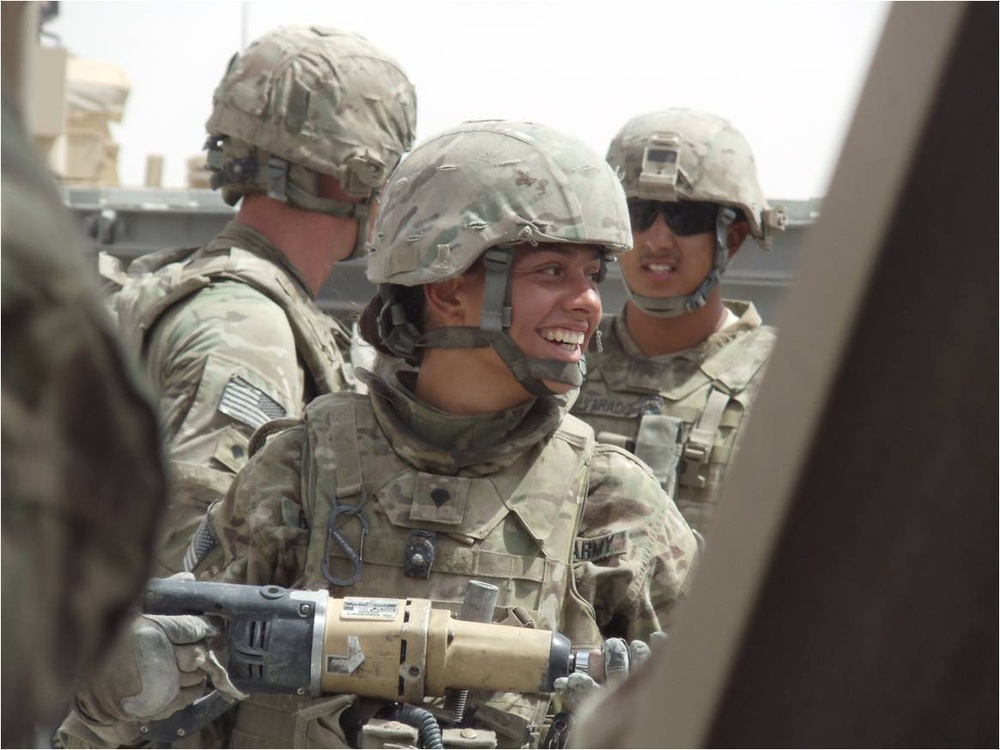 Bridge crewman from California Army National Guard hard at work in Afghanistan