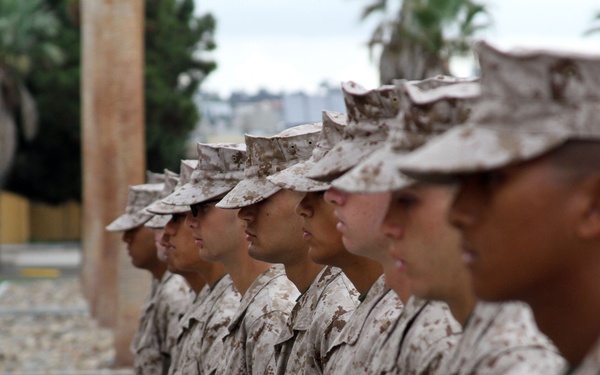 Company F displays confidence through series commander inspection