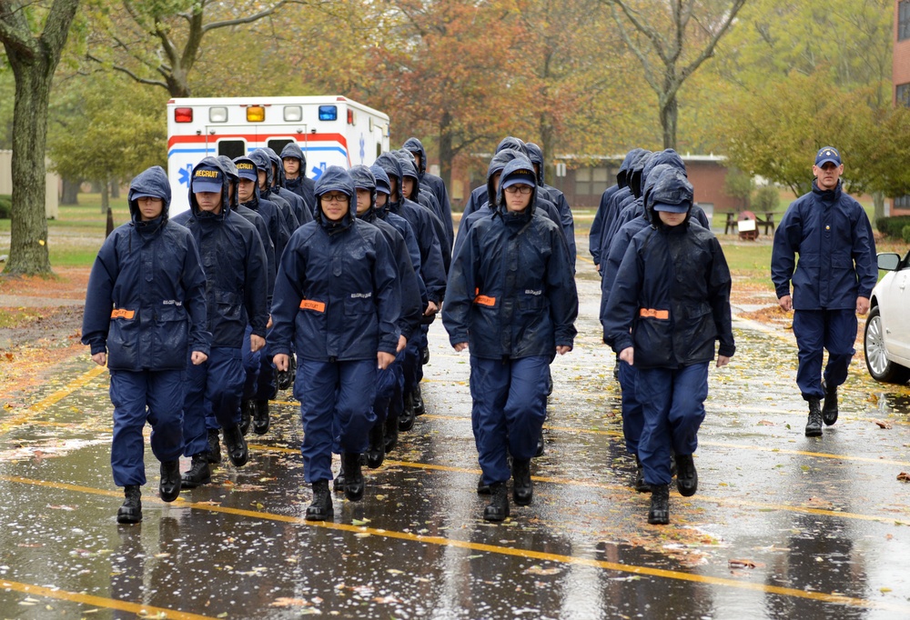 Coast Guard recruits from Training Center Cape May, N.J., relocated to Joint Base McGuire