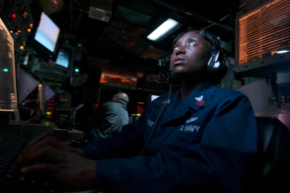 USS Winston S. Churchill sailor at work
