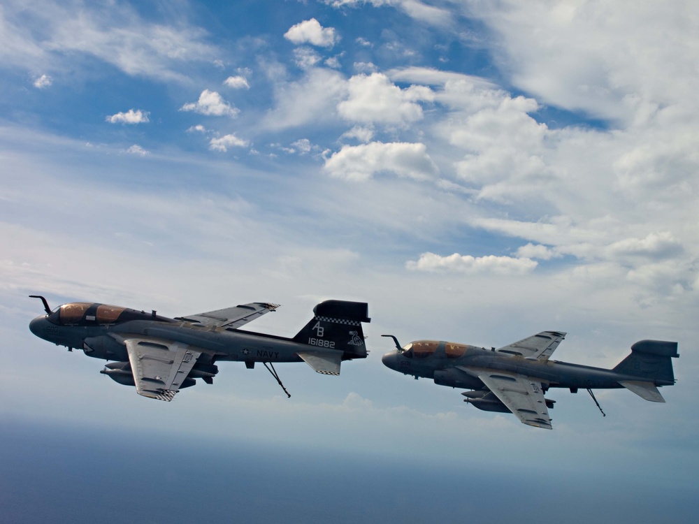 EA-6B Prowlers fly in formation