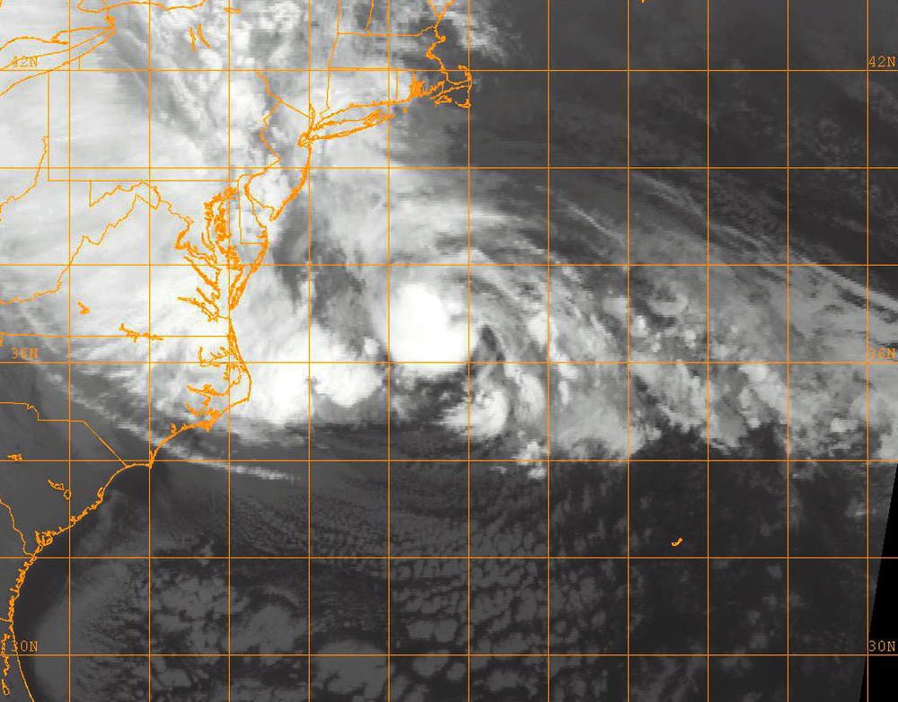 Satellite image of Hurricane Sandy