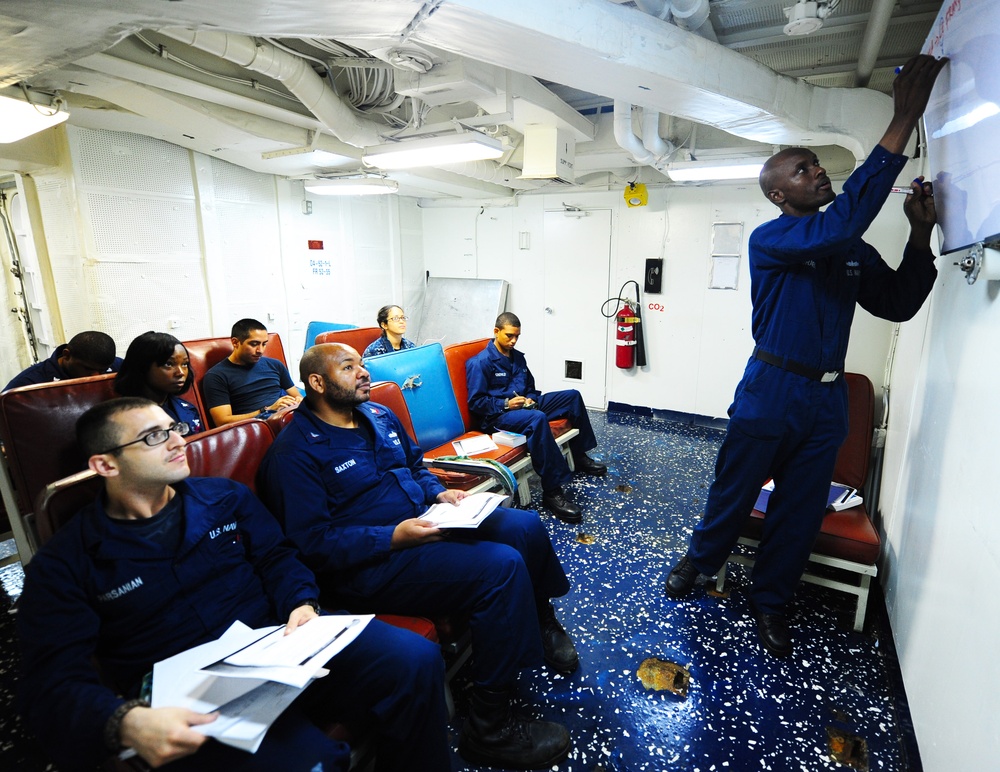Sailors learn French and Persian aboard USS Tortuga