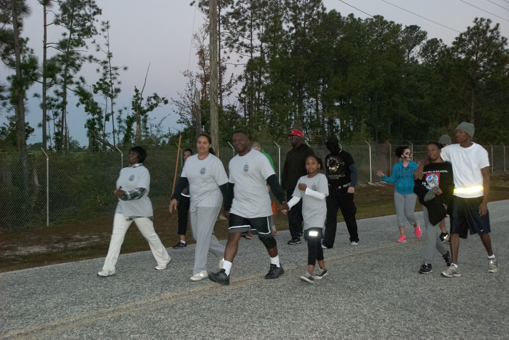 Atlas soldiers, family dress up, run for fun
