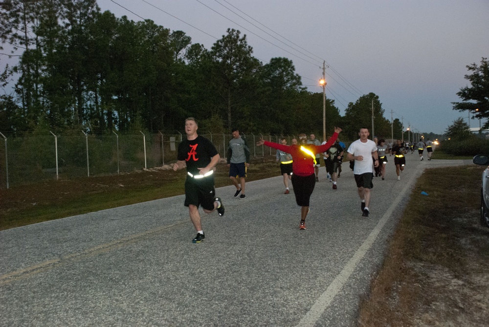 Atlas soldiers, family dress up, run for fun