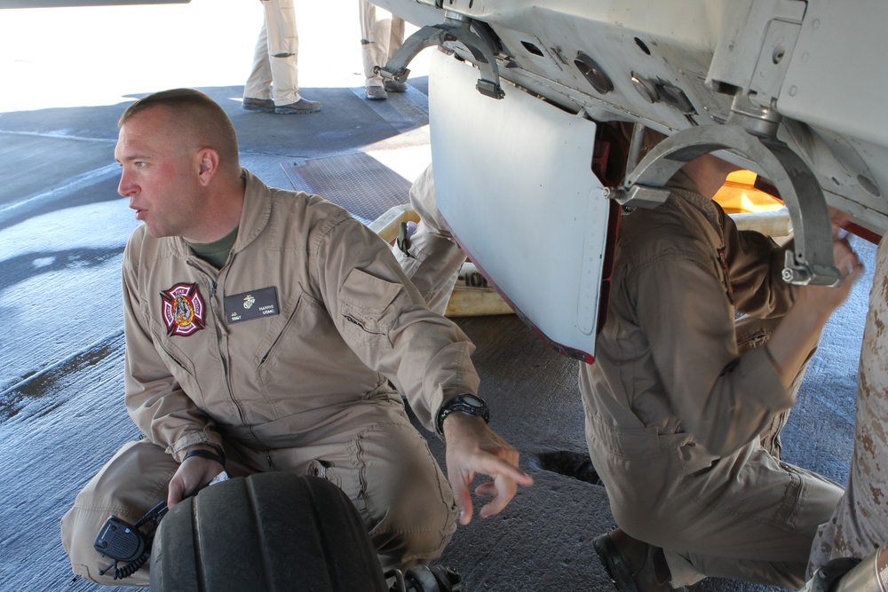 Local college club visits aircraft firefighters