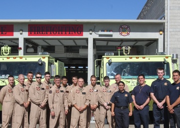 Local college club visits aircraft firefighters