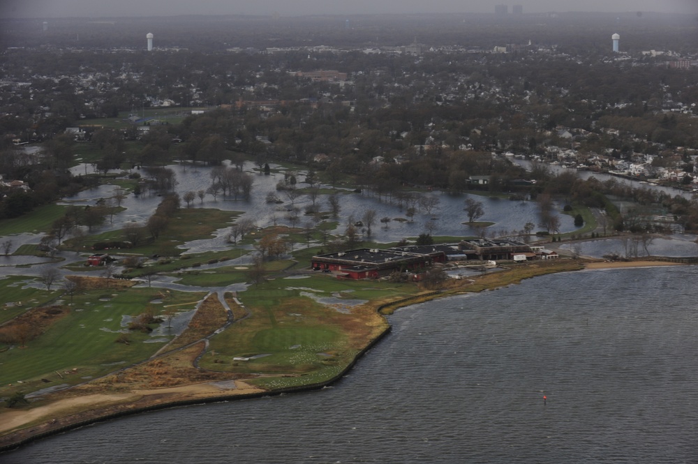 Coast Guard flyover of Long Island post Hurricane Sandy