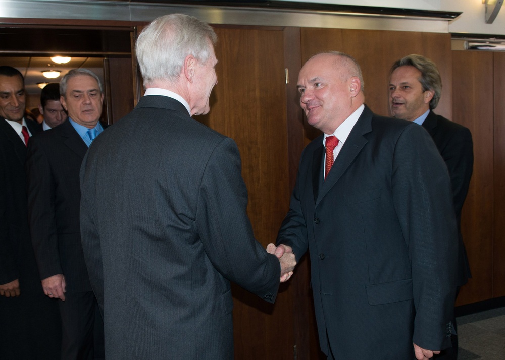 Secretary of the Navy meets with Hungarian, US officials