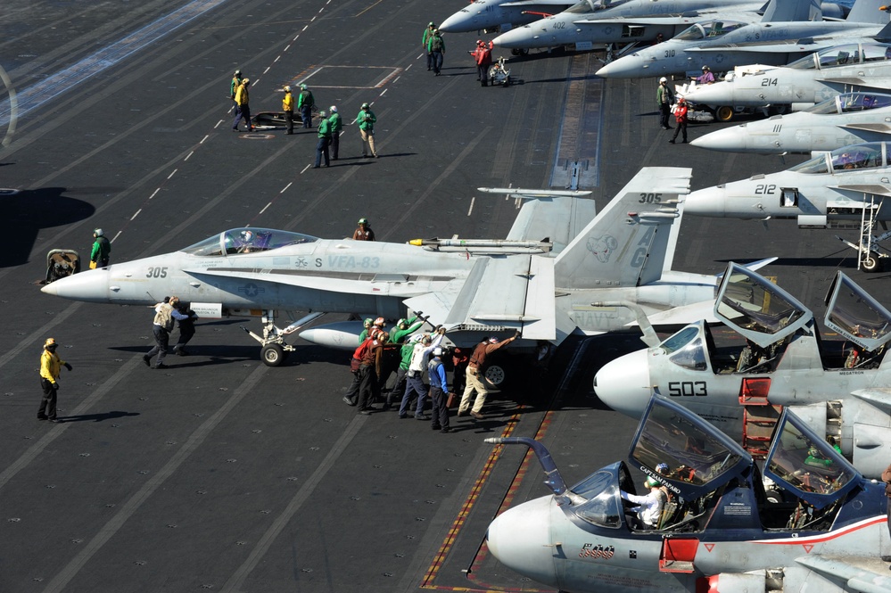 USS Dwight D. Eisenhower crew conducts flight operations