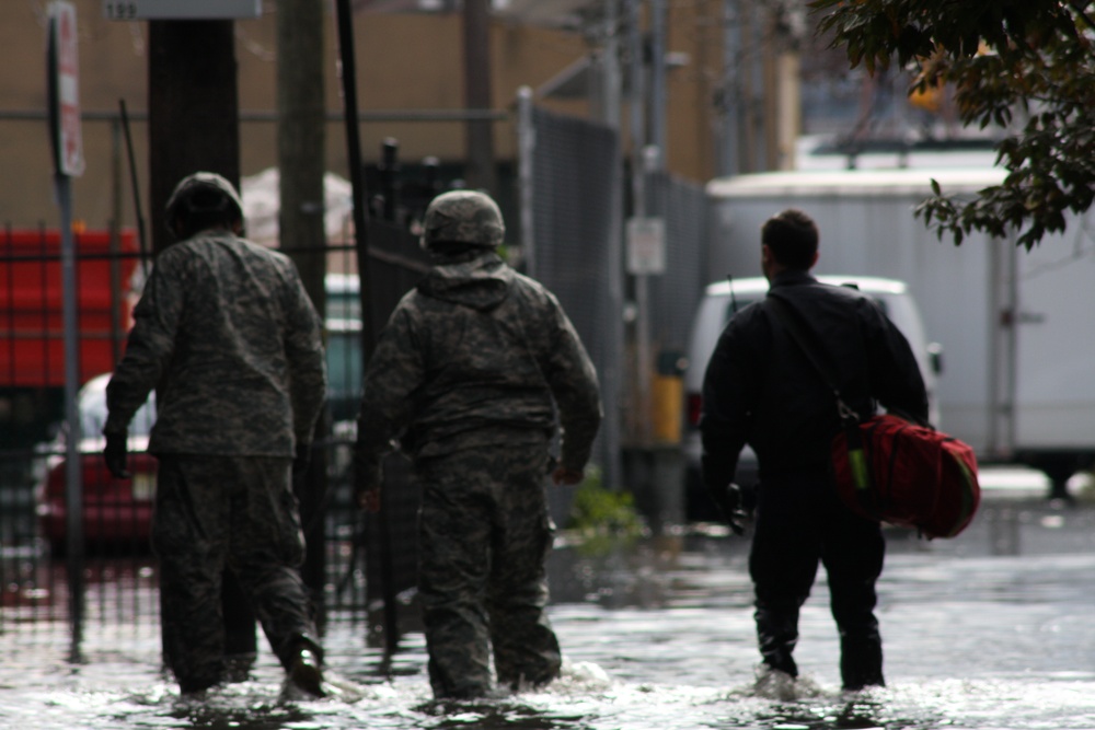 NJ Guardsmen helping Hoboken residents in wake of Hurricane Sandy