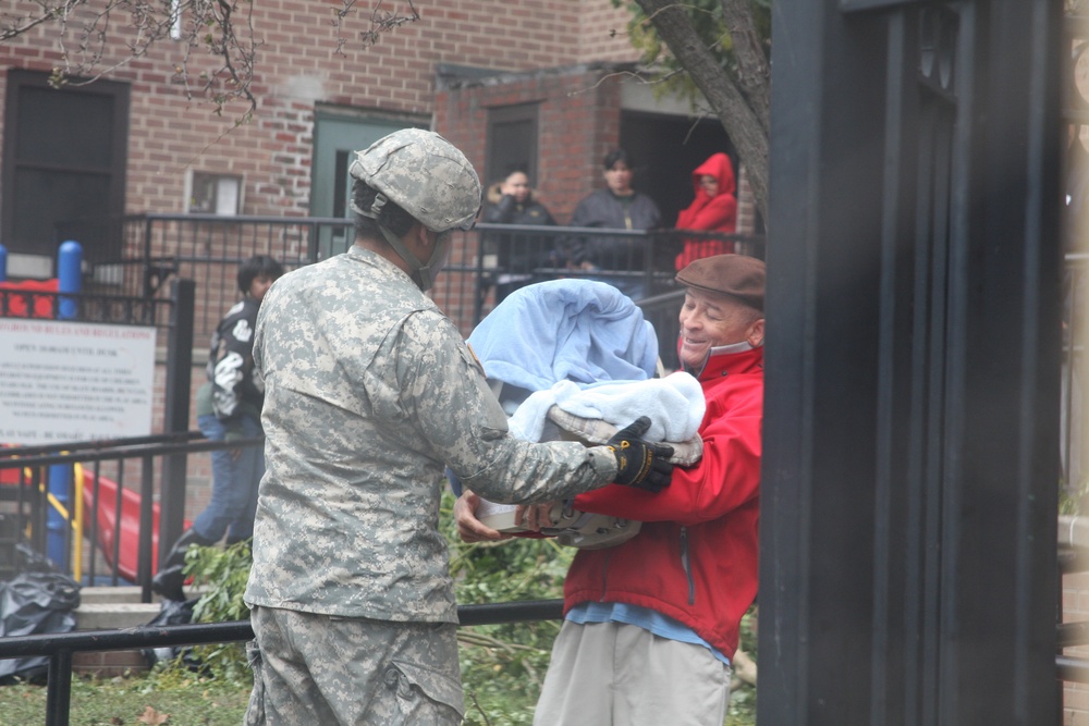 NJ Guardsmen helping Hoboken residents in wake of Hurricane Sandy