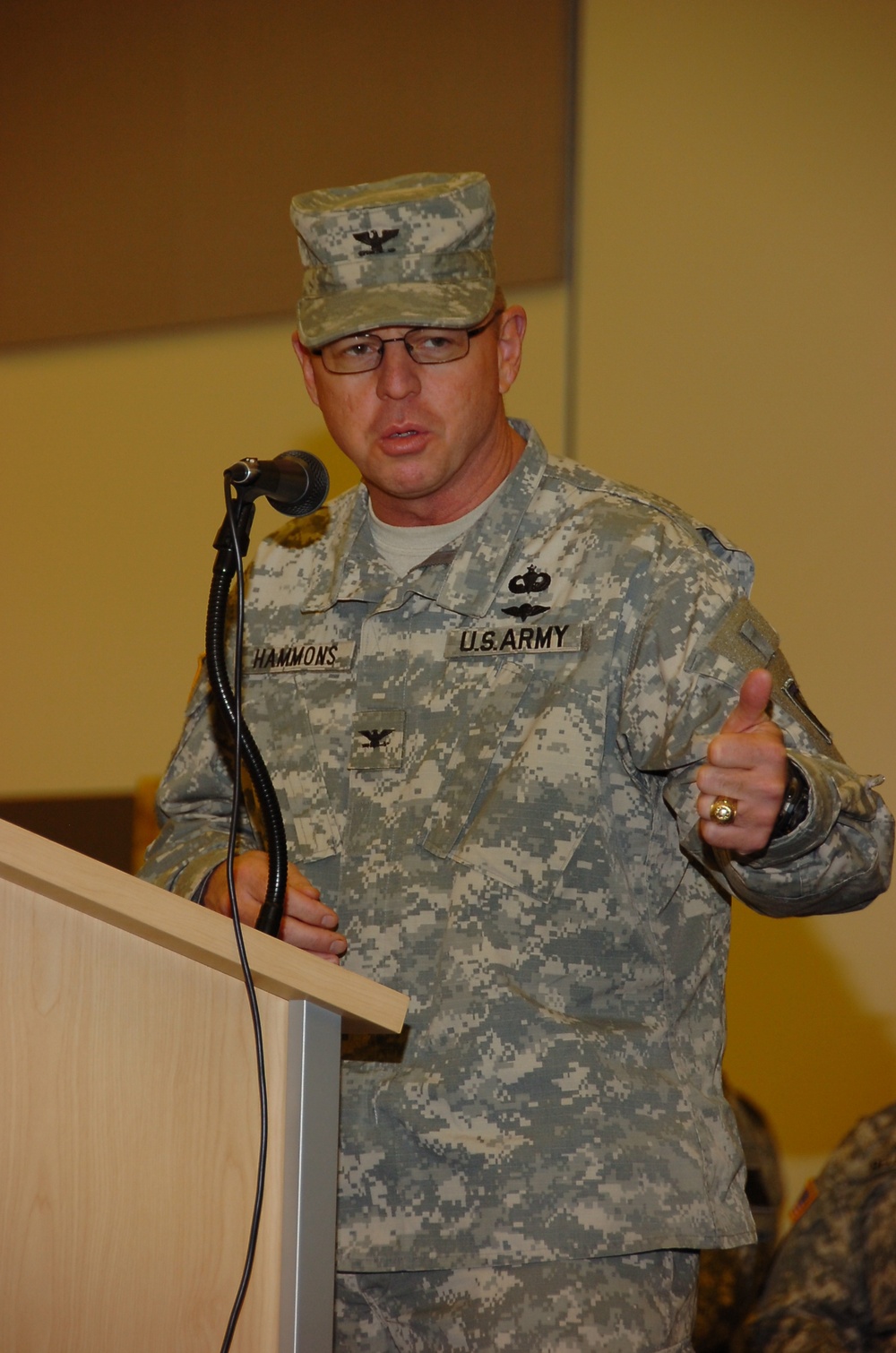 Hammons speaks at activation ceremony