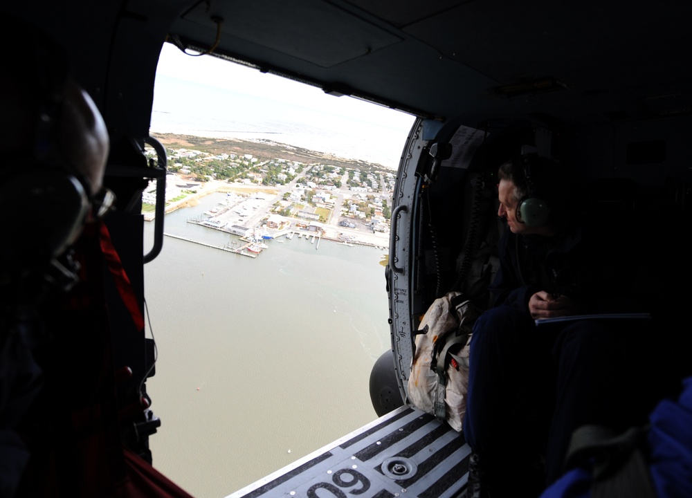 Coast Guard senior leaders assess Hurricane Sandy damages over East Coast; reconstituting the port of New York and New Jersey is the highest priority