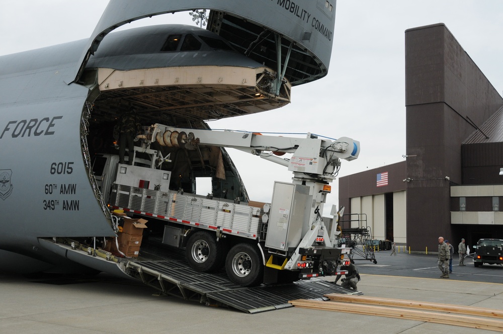 105th Airlift Wing Key Hub in 18th Air Force 'Lean Forward' support of East Coast relief efforts
