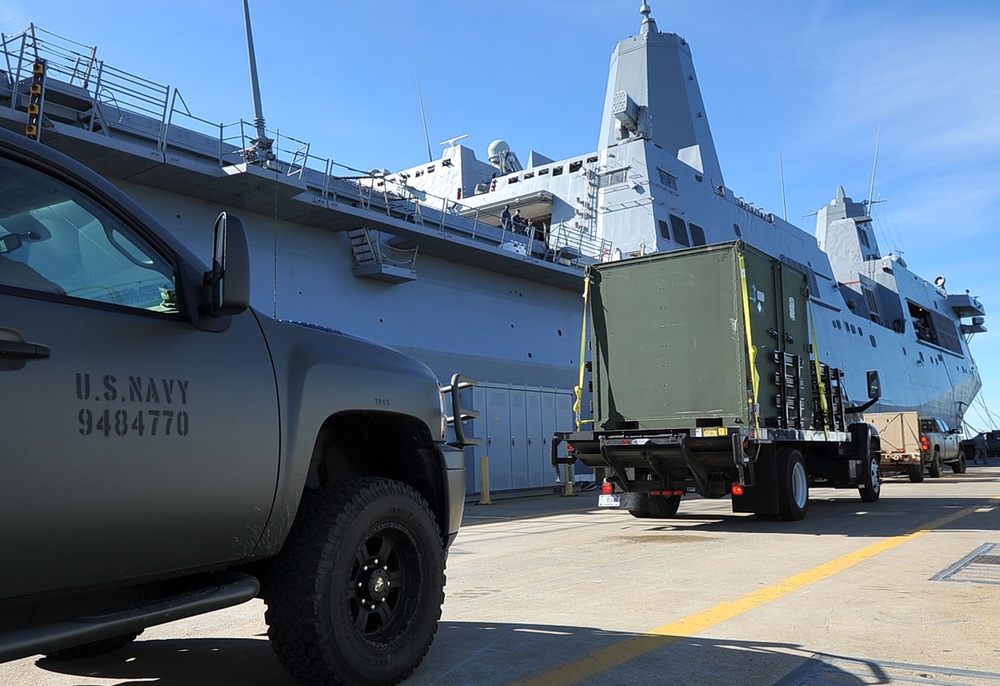 USS San Antonio prepares for Hurricane Sandy relief