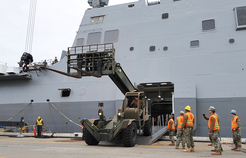USS San Antonio prepares for Hurricane Sandy relief