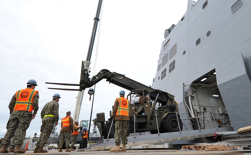 USS San Antonio prepares for Hurricane Sandy relief
