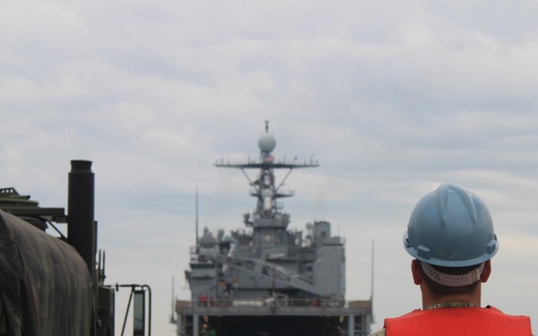 USS Fort McHenry departs Durres, Albania