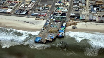 Civil Air Patrol photo of New Jersey shore hurricane damage