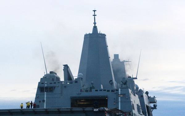 USS Carter San Antonio departs Naval Station Norfolk