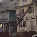 One of many telephone poles snapped like a toothpick in the New York metro area by Hurricane Sandy