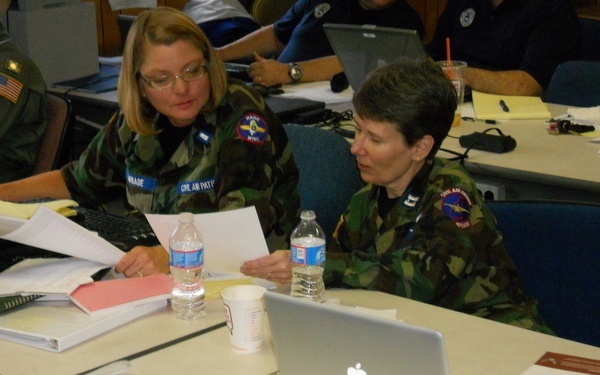 Civil Air Patrol staff at work in Sandy response command center