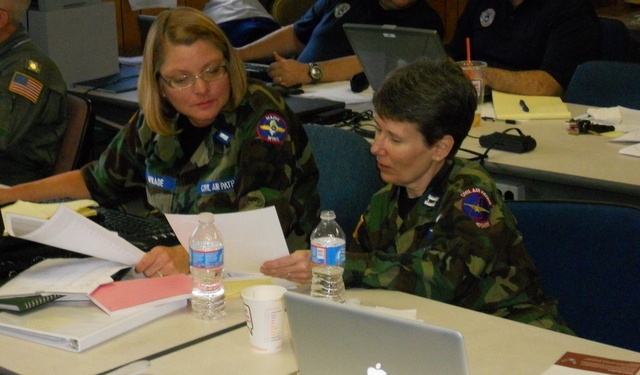 Civil Air Patrol staff at work in Sandy response command center