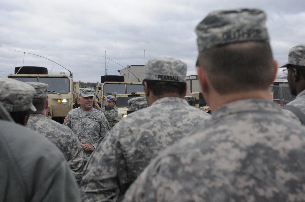 Deputy Adjutant General Randall Marchi Speaks with PA National Guard Soldiers