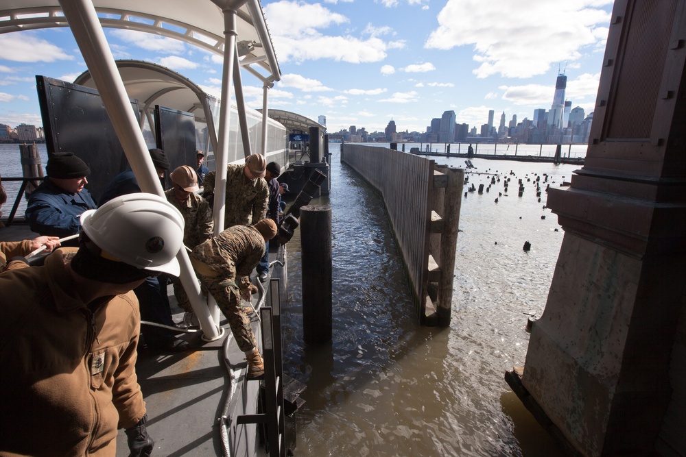 Marines and sailors lend a hand in Hoboken