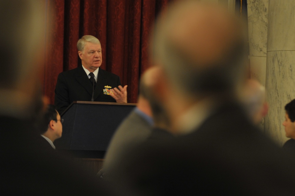 CNO speaks during defense conference