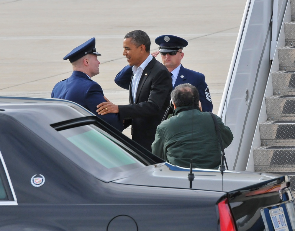 Greeting the president of the United States