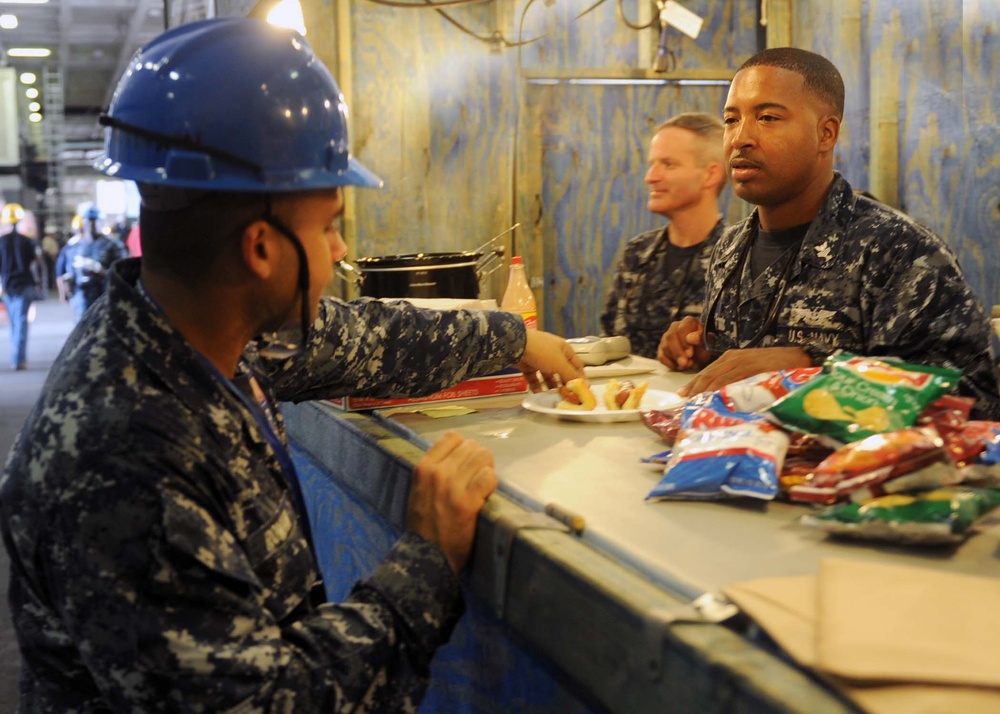 USS George H.W. Bush sailors at work