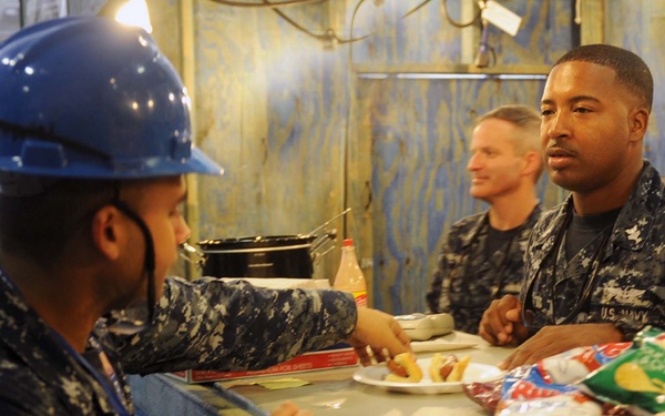 USS George H.W. Bush sailors at work