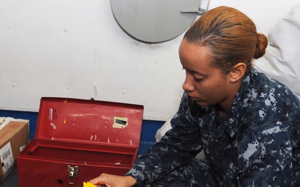 USS George H.W. Bush sailors at work