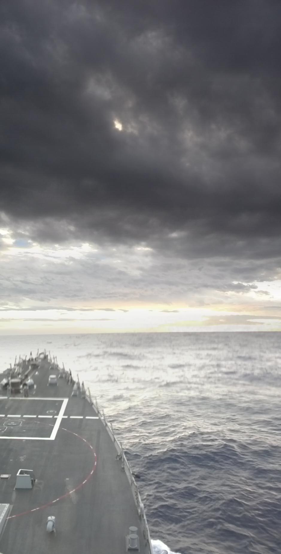 USS Barry faces rough waves in the Atlantic