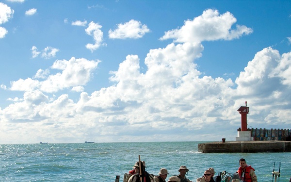 USS Fort McHenry security training in Albania