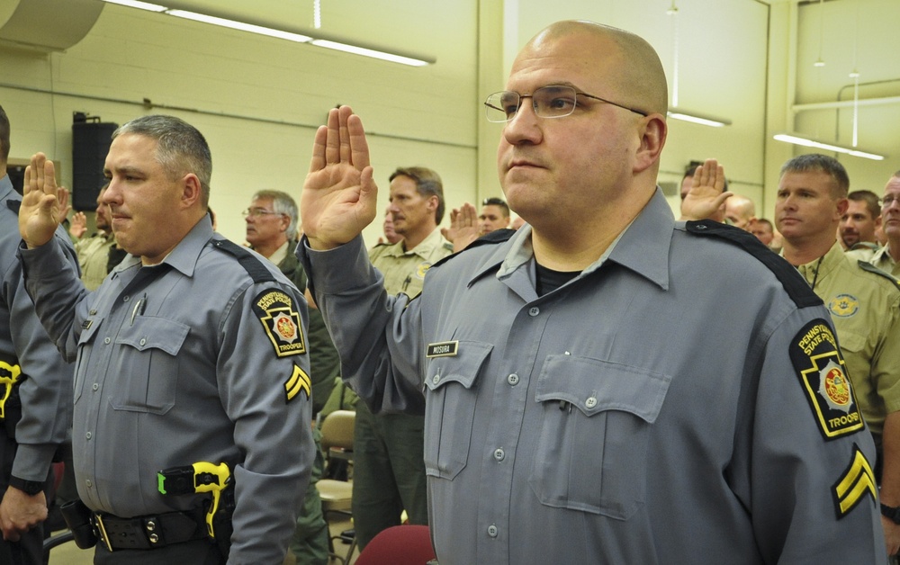 NJSP holds mass swear-in for troops at JB MDL