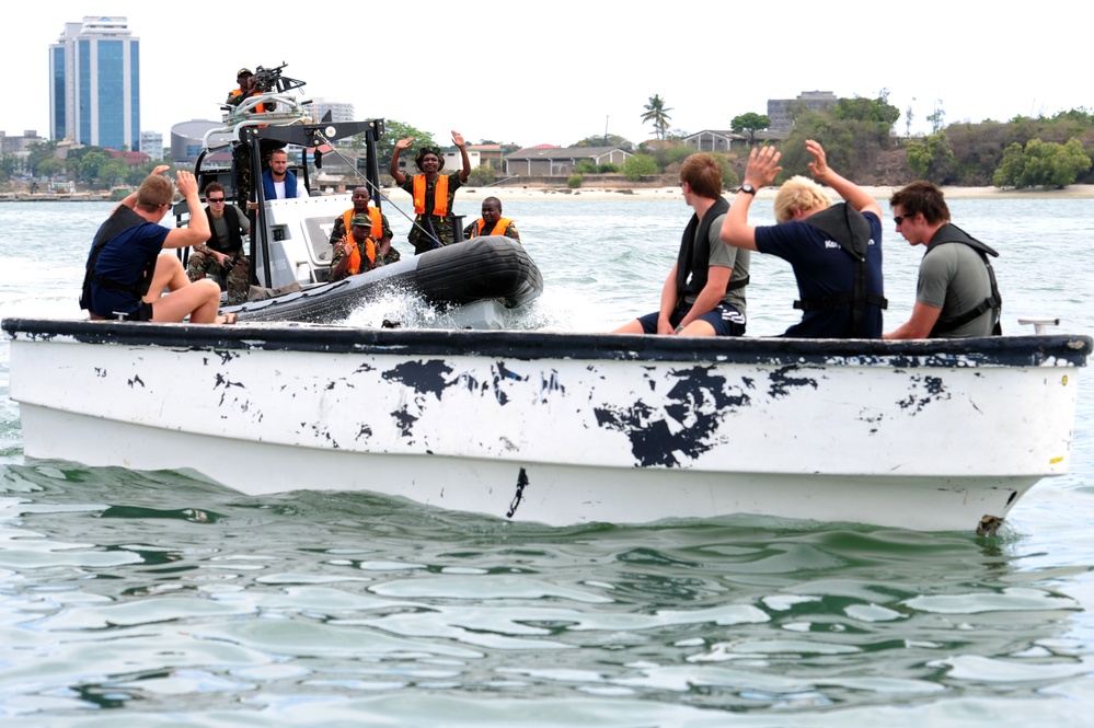 Boat-boarding class during Exercise Cutlass Express 2012