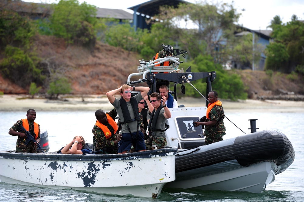 Boat-boarding class during Exercise Cutlass Express 2012