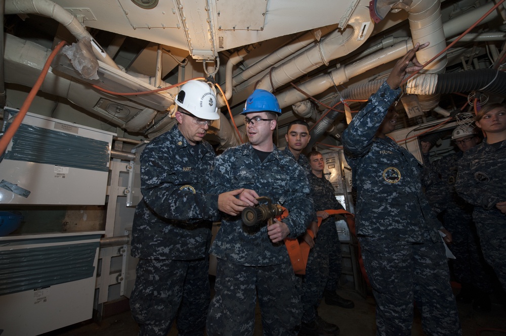 USS Theodore Roosevelt conducts repair locker training