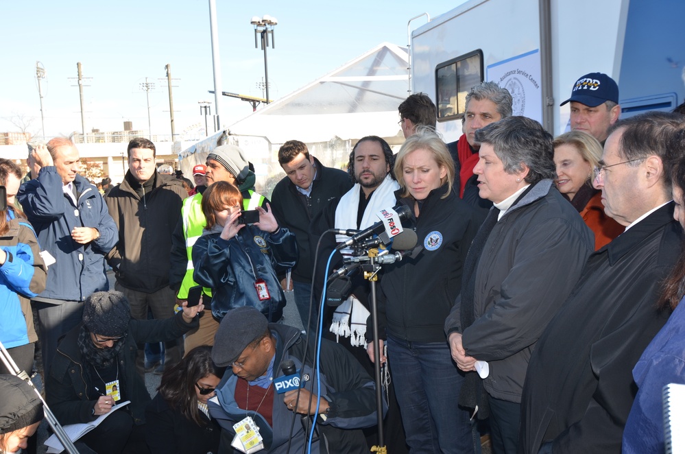 DHS Secretary Janet Napolitano briefs media at Coney Island