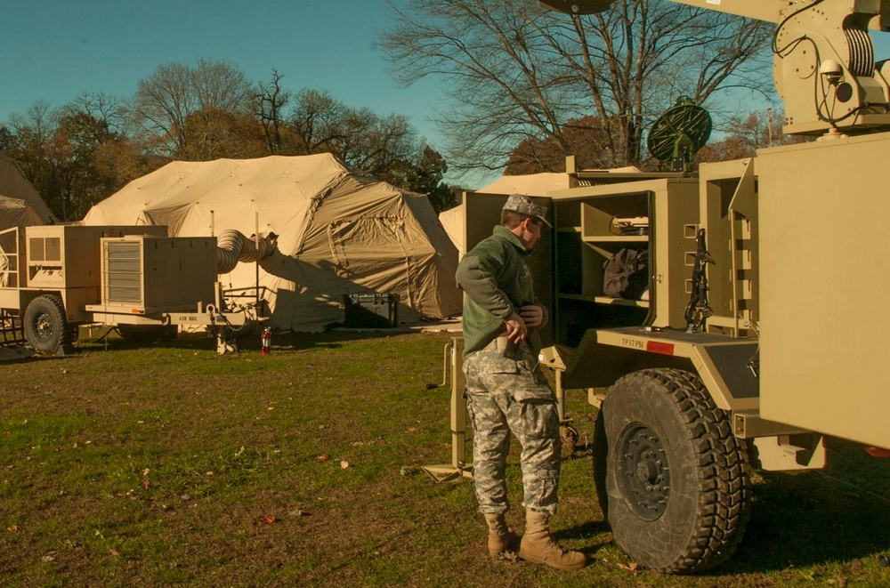 New York National Guard sets up Communications following Sandy