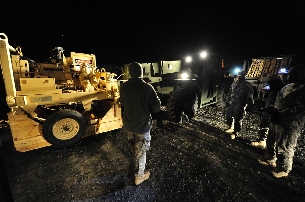 Soldiers begin Sandy relief staging operations at COL Victory