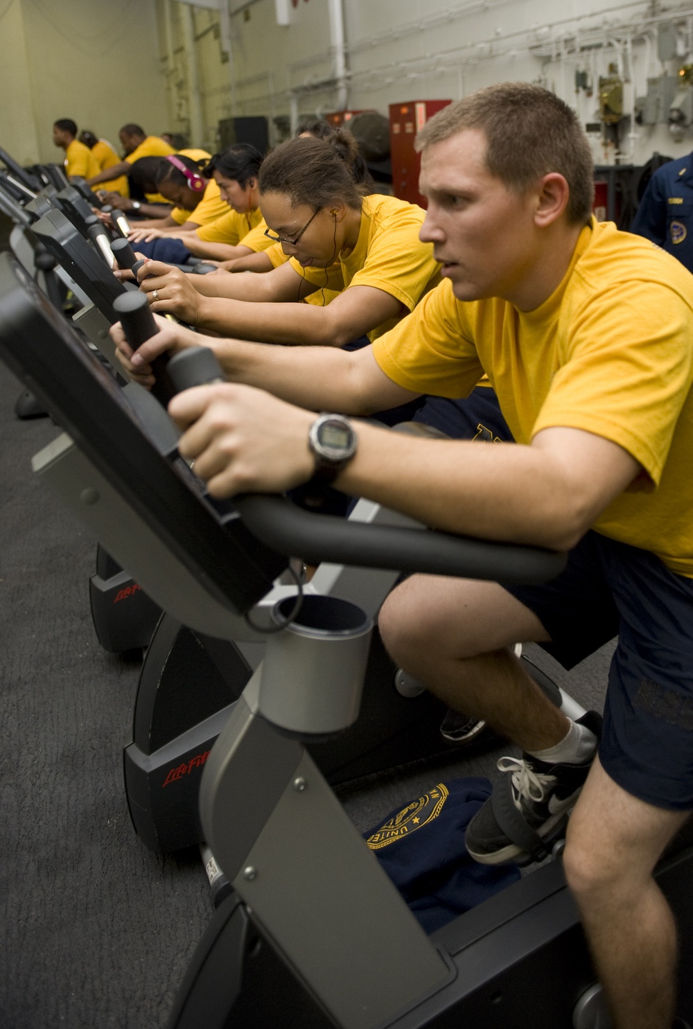 USS Harry S. Truman sailors work out