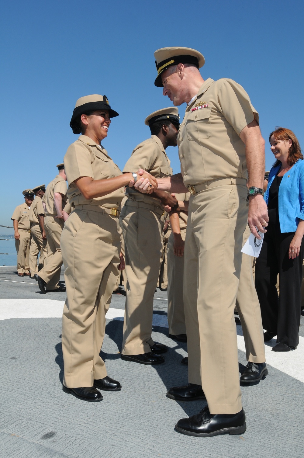 Pinning ceremony aboard USS Essex