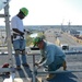 Basketball court constructed aboard USS Bataan