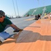 Basketball court constructed aboard USS Bataan