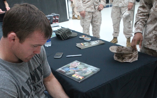 Service members, patrons line up to meet Matt Hughes