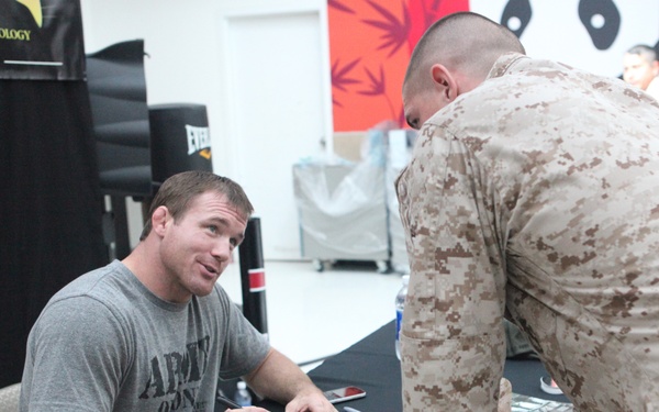 Service members, patrons line up to meet Matt Hughes